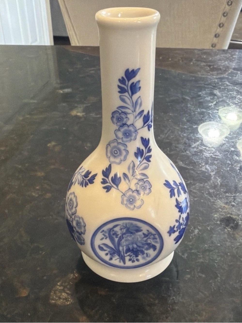 Vintage Spode Blue Room garden Collection Floral Bud Vase